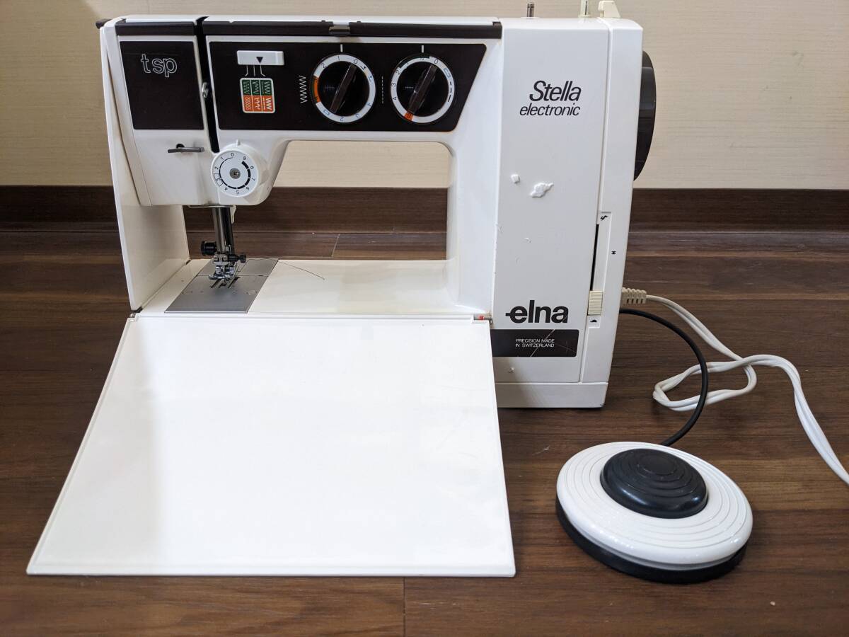 N38378〇 Elna Stella air electronic エルナステラ エアーエレクトロニック 家庭用ミシン スイス製 裁縫 縫製 服飾 TSP