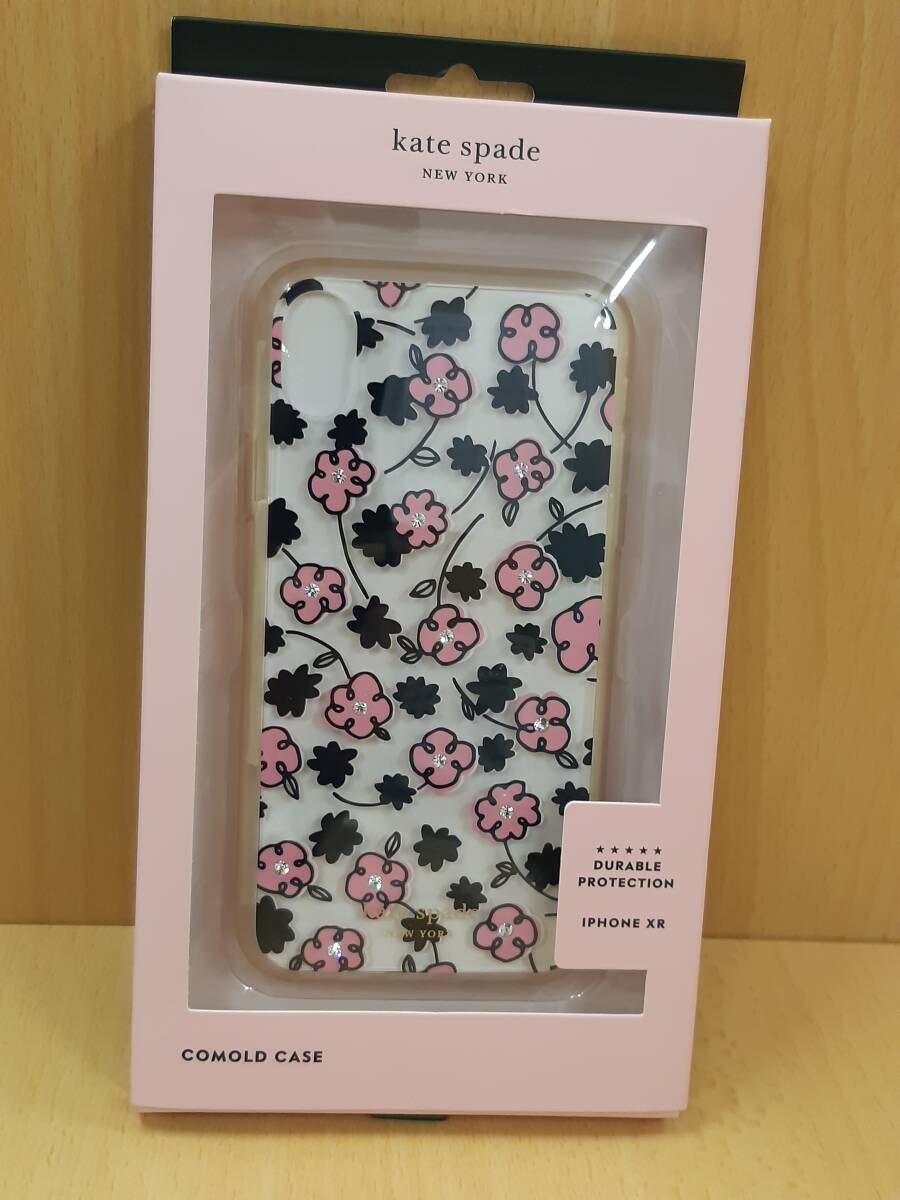 【菊水-11451】(E)kate spade NEW YORK/ケイトスペードニューヨーク/iPhone XR対応/スマホケース/カバー/クローバー/箱有/未使用（yu）