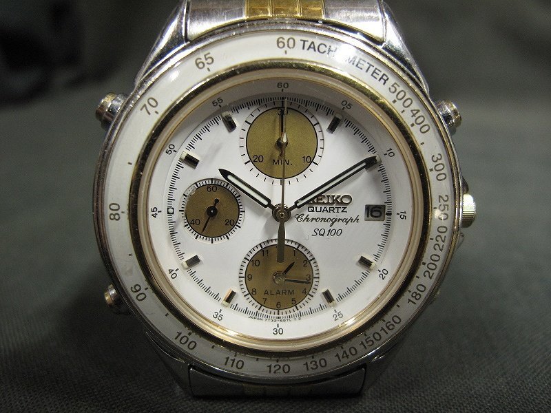 A1106 セイコー SQ100 クォーツ 7T32-6B50 クロノグラフ 腕時計 現状品