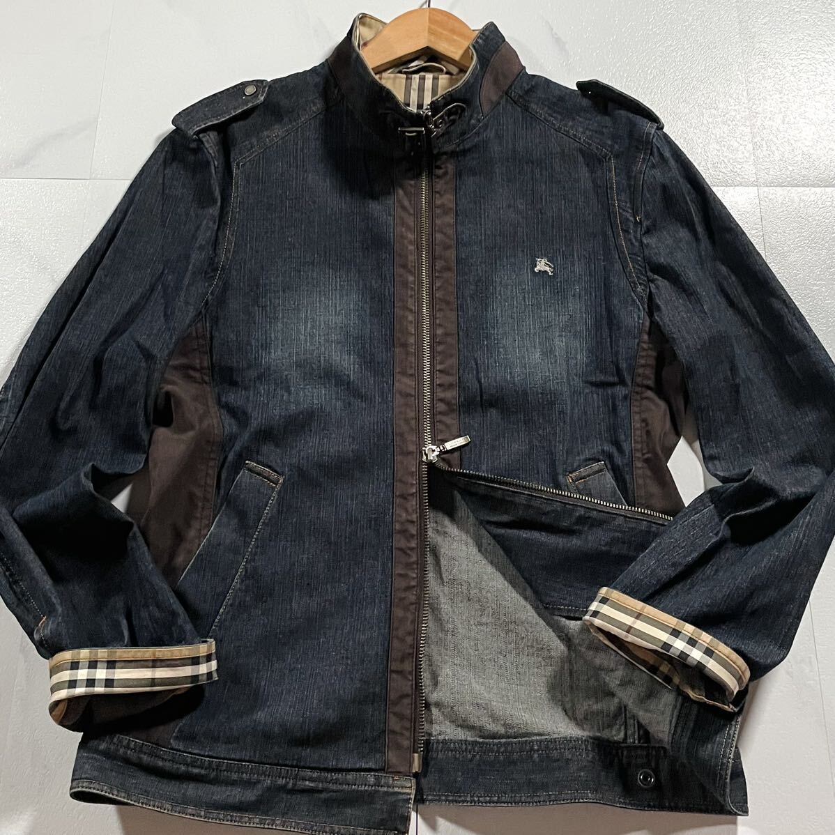 極美品○バーバリーブラックレーベル デニムジャケット Gジャン 