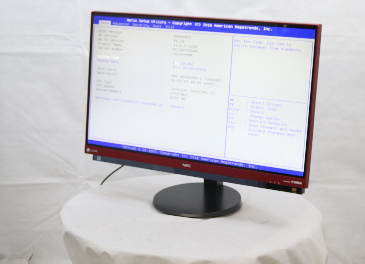 NEC PC-DA770GAR LAVIE DA770/G　Core i7 7500U 2.70GHz 8GB 3000GB■現状品