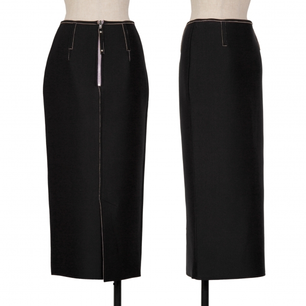 ジャンポールゴルチエ ファムJean Paul GAULTIER FEMME ナイロンネオプレーンフロントジッパースカート 黒40 【レディース】