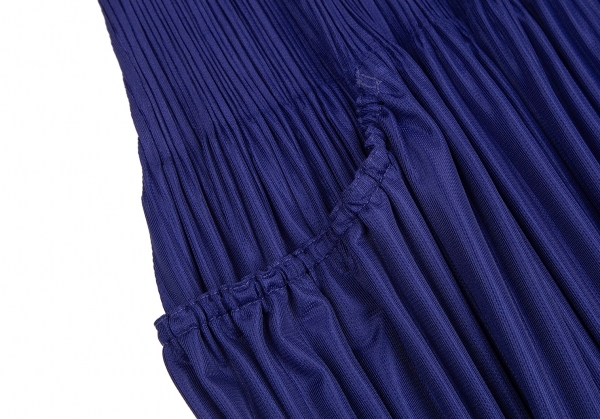 プリーツプリーズPLEATS PLEASE 消しプリーツ切替ノースリーブチュニック 青3 【レディース】