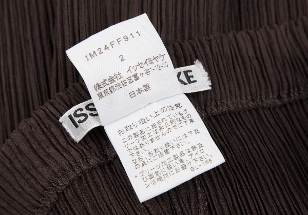 イッセイミヤケ ホワイトレーベルISSEY MIYAKE WHITELABEL ナロープリーツストレートパンツ 焦げ茶2 【レディース】