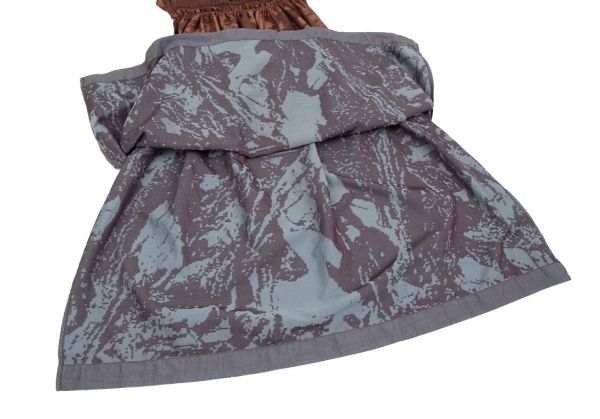 イッセイミヤケISSEY MIYAKE A-POC グラデーションジャガードギャザースカート 茶水色2 【レディース】