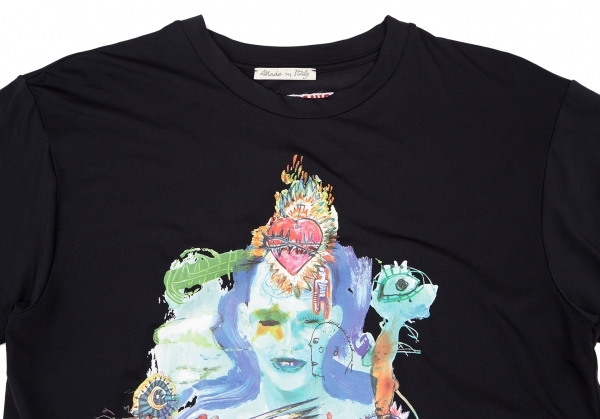 ジャンポールゴルチエ ジーンズJPG JEAN'S アートプリントナイロンTシャツ 黒L 【レディース】
