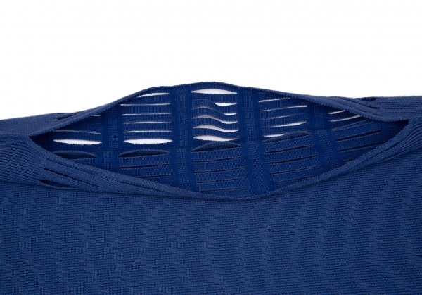 イッセイミヤケISSEY MIYAKE A.POC INSIDE カッティングフリンジポンチョトップス 青2 【レディース】