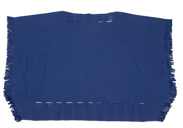イッセイミヤケISSEY MIYAKE A.POC INSIDE カッティングフリンジポンチョトップス 青2 【レディース】