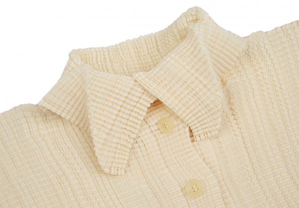 イッセイミヤケISSEY MIYAKE PLEATS (T.) ストレッチプリーツハイネックカーディガン クリーム3 【レディース】