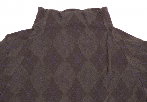 イッセイミヤケ ハートISSEY MIYAKE HaaT アーガイルジャガードニットカットソー 茶2 【レディース】