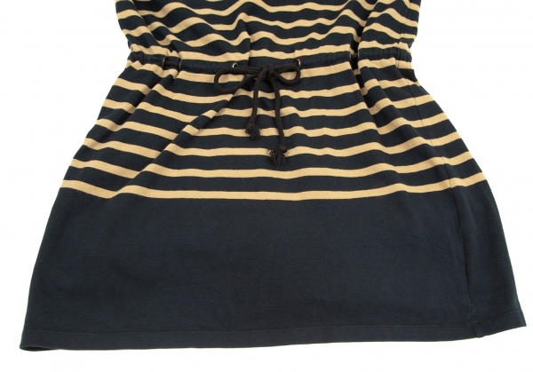 ジャンポールゴルチエ マリンボーダー肩編み上げウエストコードTシャツワンピース 紺ベージュS 【レディース】_画像7