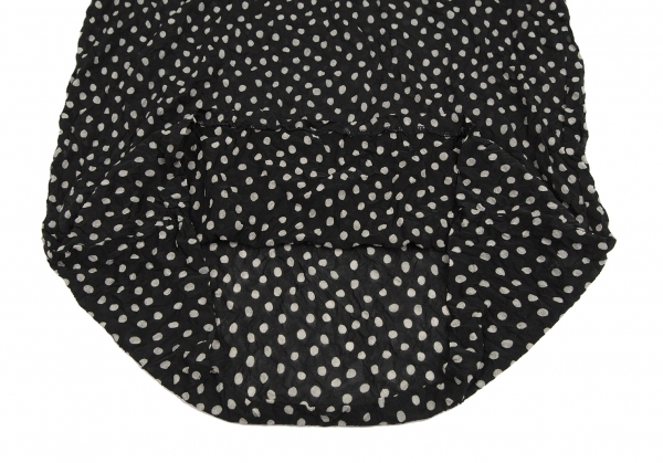 イッセイミヤケISSEY MIYAKE ドットプリントシワプリーツTシャツ 黒M 【レディース】