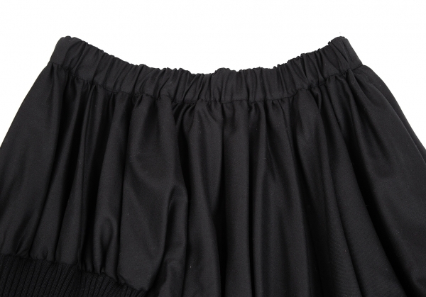 ノワール ケイ ニノミヤnoir kei ninomiya ウールリブ切替ギャザースカート 黒M 【レディース】