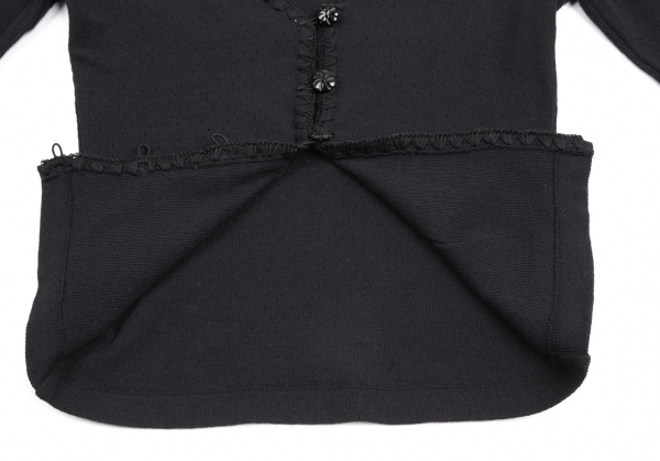ジャンポールゴルチエ ファムJean Paul GAULTIER FEMME フラワーボタン針抜きカーディガン 濃紺40 【レディース】