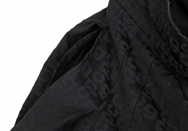 コムデギャルソンCOMME des GARCONS CDG柄斷ち切りスクエアデザインプリーツワンピース 黒S 【レディース】