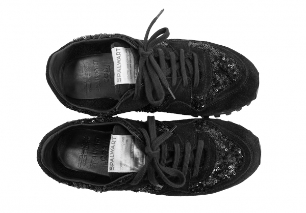 コムコム コムデギャルソン スパルウォート スパンコールスウェードスニーカー 黒38(24.5位) 【レディース】
