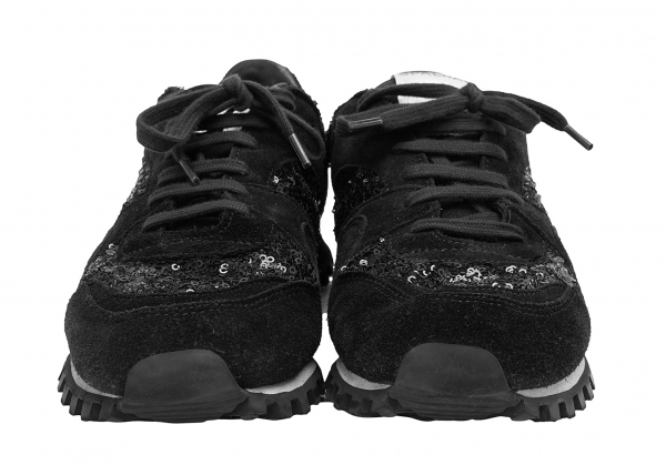 コムコム コムデギャルソン スパルウォート スパンコールスウェードスニーカー 黒38(24.5位) 【レディース】