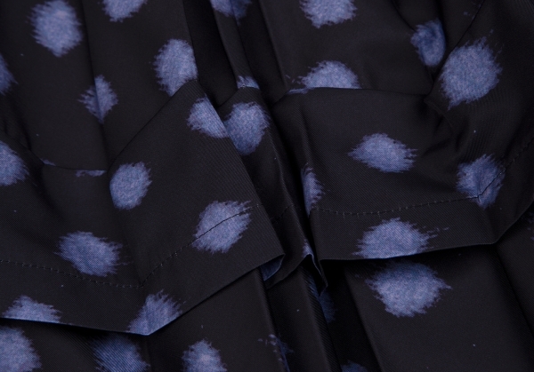 コムコム コムデギャルソンCOMME des GARCONS ウエスト切替ぼかしドットプリーツスカート 紺紫オフS 【レディース】_画像9