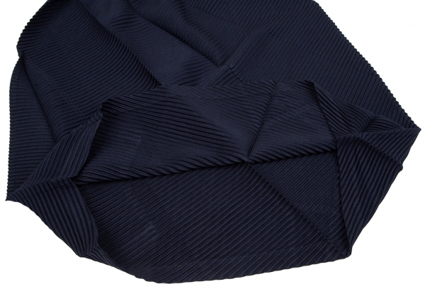 イッセイミヤケISSEY MIYAKE バイアスジグザグプリーツスカート 紺2 【レディース】