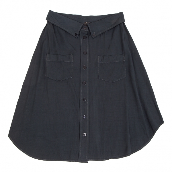 ジャンポールゴルチエ ファムJean Paul GAULTIER FEMME ボタンダウンシャツディテールスカート ネイビー42 【レディース】