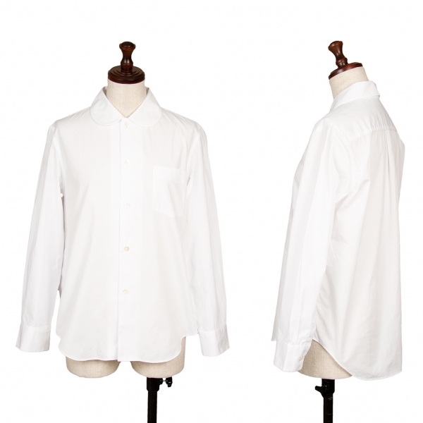 トリココムデギャルソンtricot COMME des GARCONS コットンラウンドカラーシャツ 白S 【レディース】