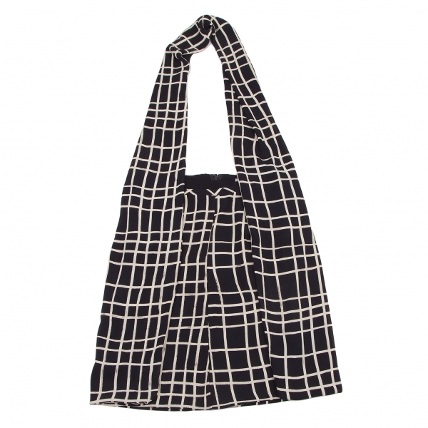 コムデギャルソンCOMME des GARCONS 格子プリントバルーン吊りスカート 紺M 【レディース】