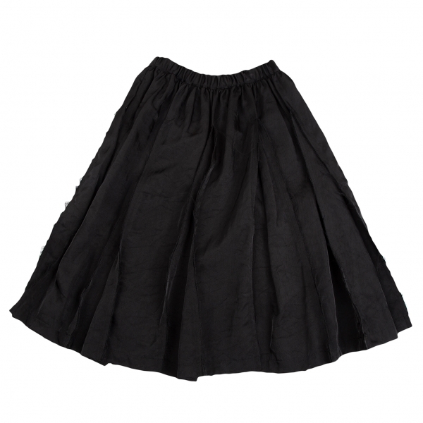 コムコム コムデギャルソンCOMME des GARCONS ナイロン斷ち切りプリーツスカート 黒S 【レディース】