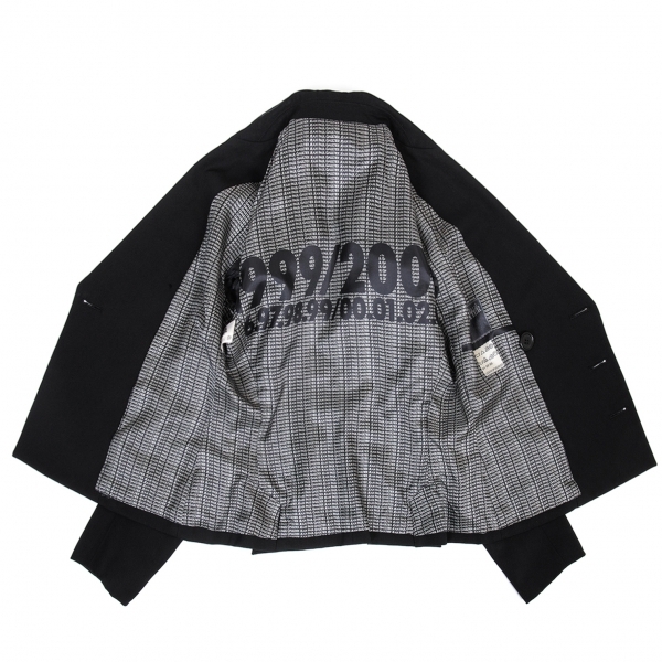 ジャンポールゴルチエJean Paul GAULTIER ウールギャバミレニアムプリントジャケット 黒40 【レディース】