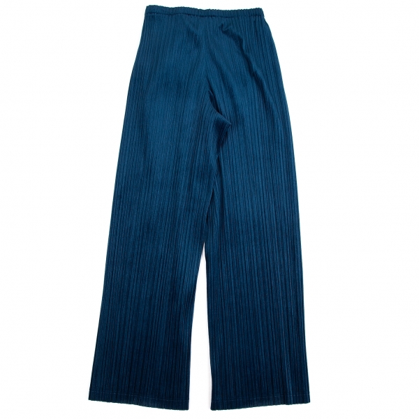 プリーツプリーズPLEATS PLEASE プリーツベロアストレートパンツ 青1 【レディース】