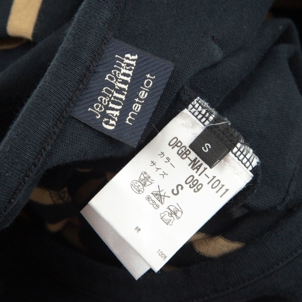 ジャンポールゴルチエ マリンボーダー肩編み上げウエストコードTシャツワンピース 紺ベージュS 【レディース】_画像10