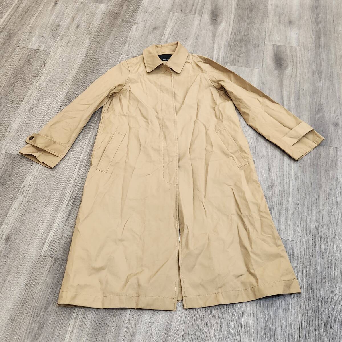 10092 green label relaxing green lable lady's trench coat brown group button size 38 United Arrows 