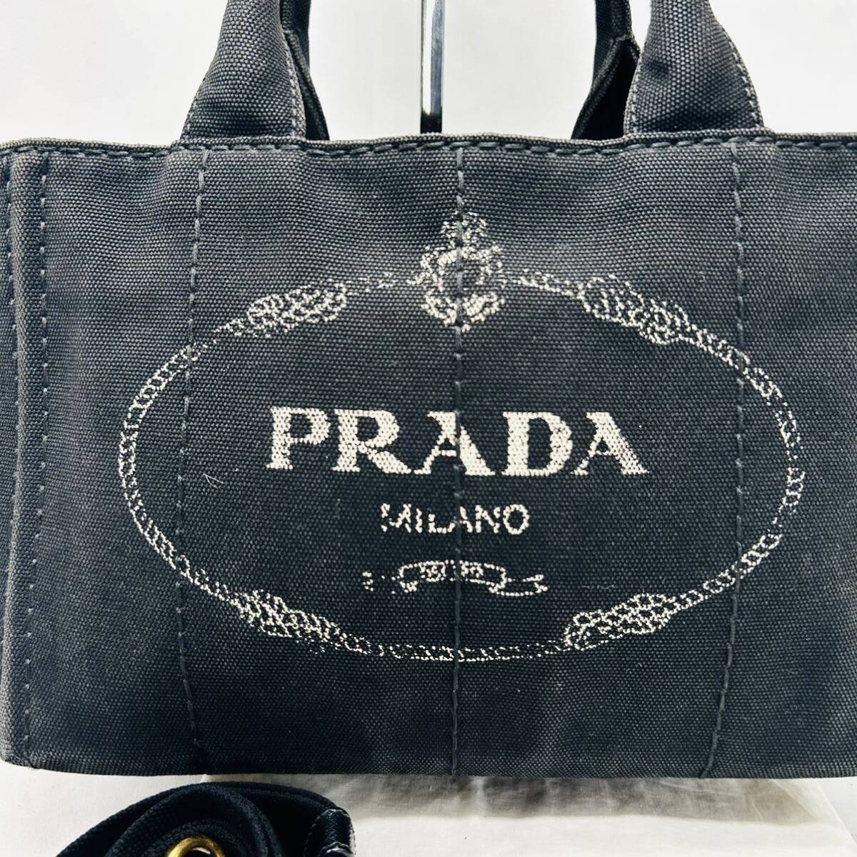 PRADA プラダ カナパ デニム ハンドバッグ 2way ショルダー PRADA プラダ カナパ デニム ハンドバッグ 2way ショルダー