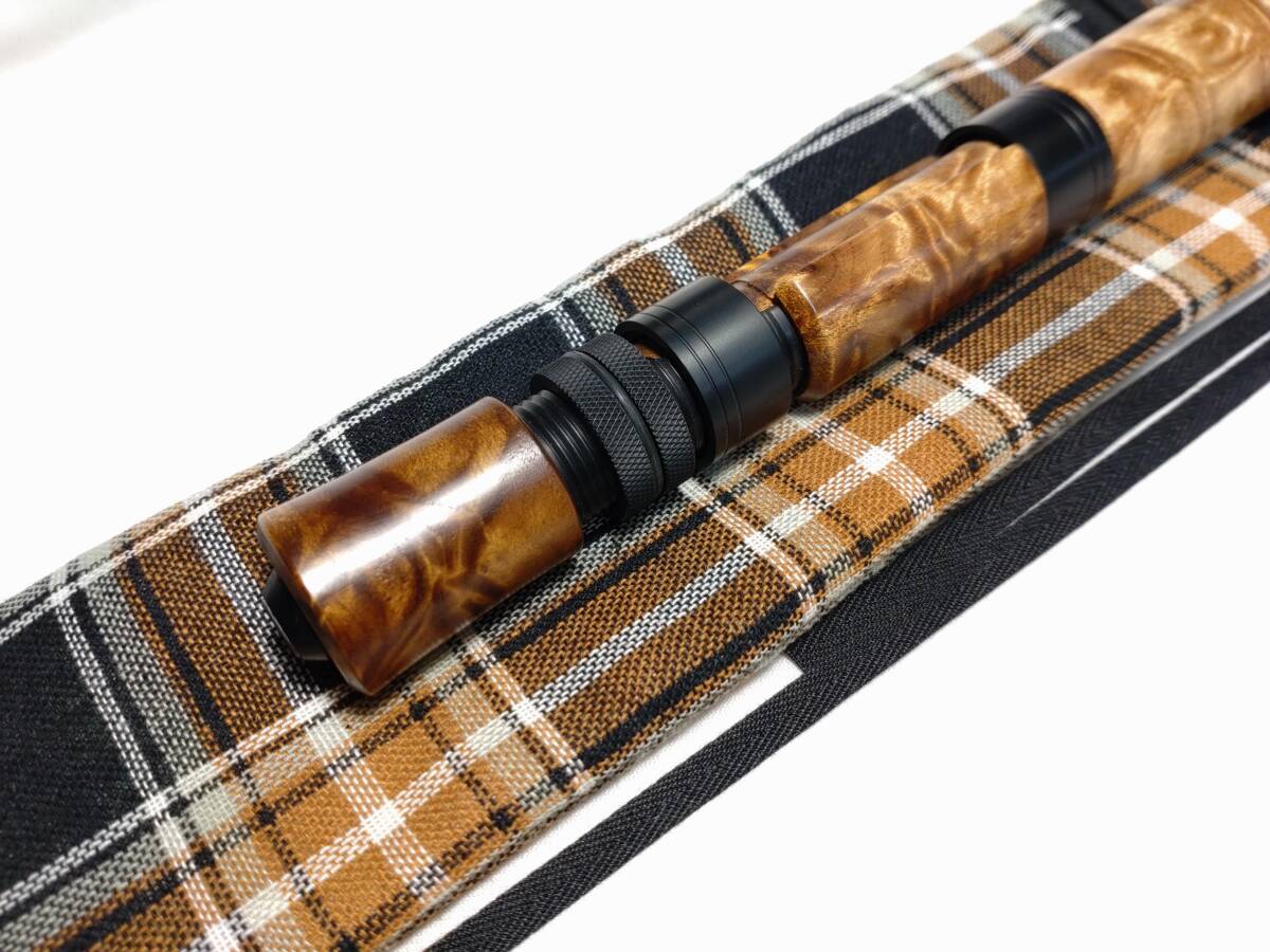 創作 ① スピニングロッドハンドル 極上マーブルウッド ソックス付属 ロッド加工無料 送料無料 検) カーディナル cardinal ステラ_画像6