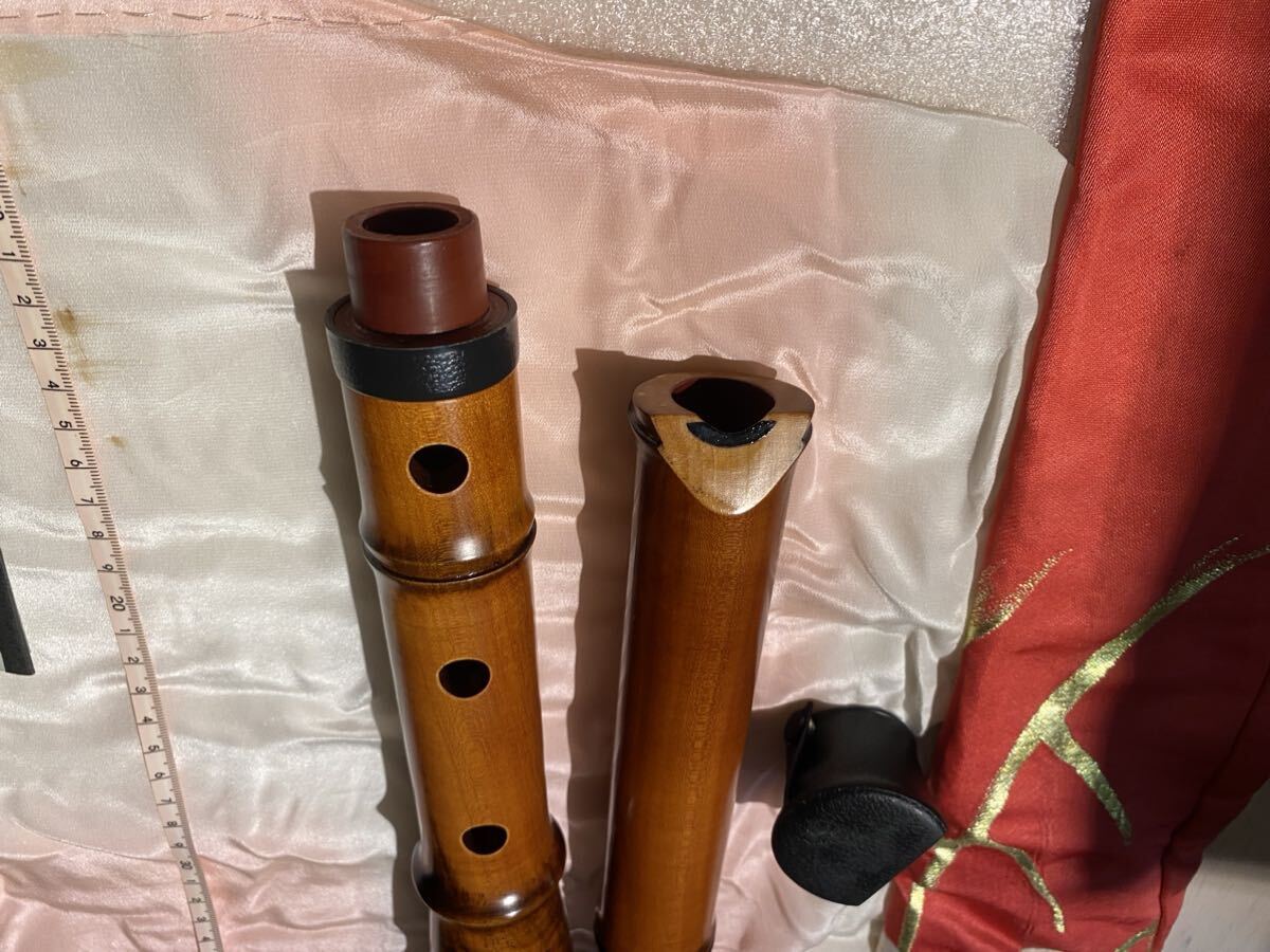 中古☆美品☆ 尺八 銘木尺八 胡蝶 都山流 二本 中古☆美品☆ 尺八 銘木尺八 胡蝶 都山流 二本