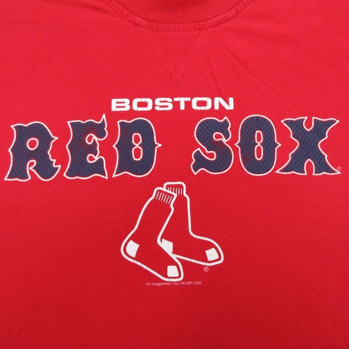 XL/ old clothes short sleeves Vintage T-shirt men's 00s MLB Boston red socks cotton crew neck red other red Major League base 