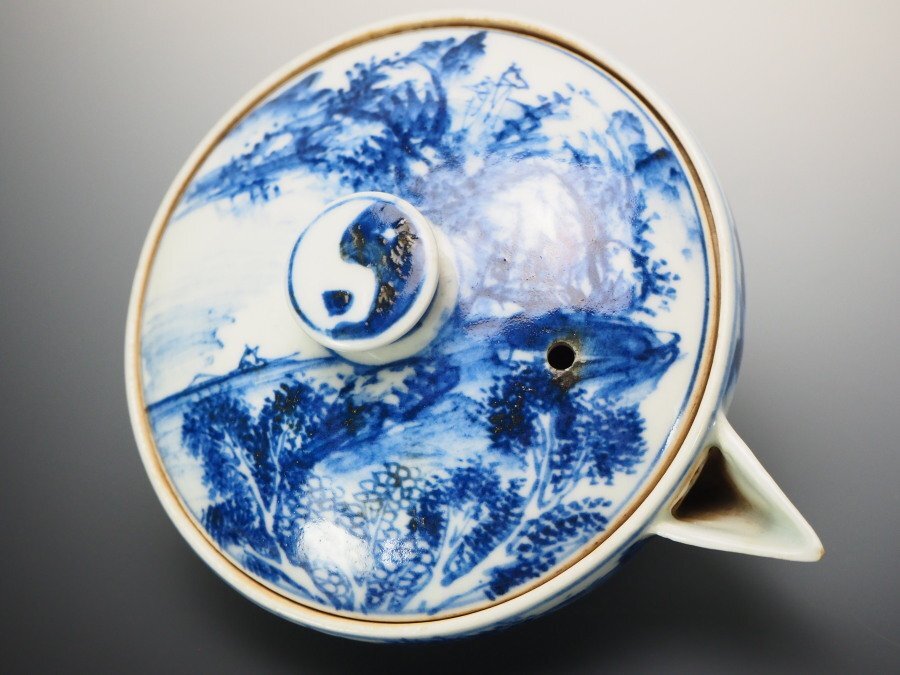 Yahoo!オークション - 【治】京焼名工『幹山 伝七』作 青華山水 Yahoo!オークション - 【治】京焼名工『幹山 伝七』作 青華山水