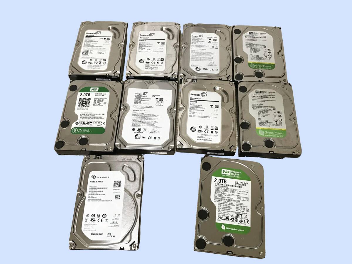 M3939 Western Digtal WD Seagate 2TB x10個 HDD まとめて10個 