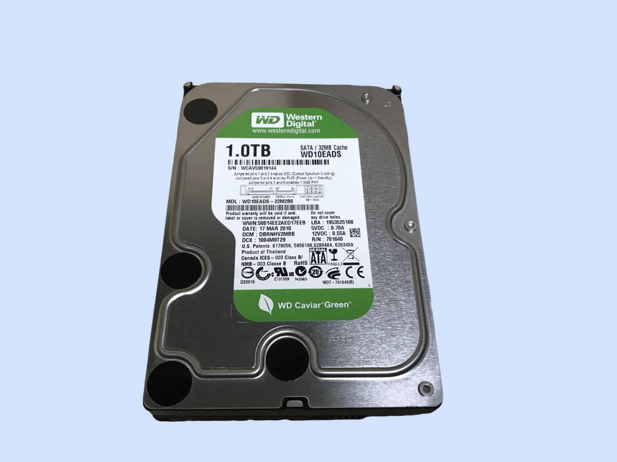 M4074 Western Digital 3.5インチHDD WD10EADS 1.0TB 使用 34834時間 全国送料無料 