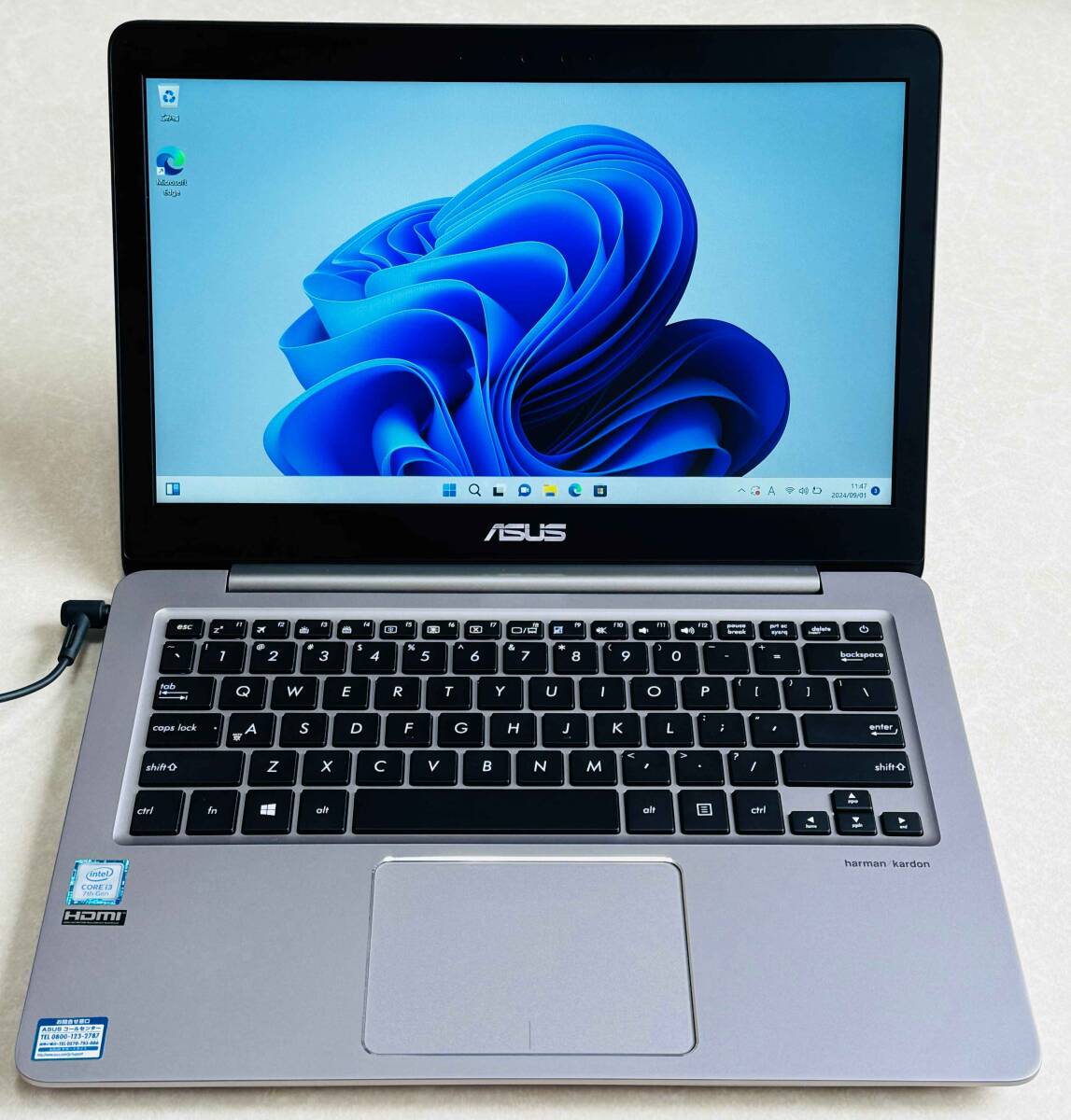 状態良 ASUS ZenBook BX310U フルHD 13.3型 ★ Core i3 7100U メモリ12GB NVMe 128GB+HDD500GB カメラ Type-C 無線 Windows11 office2019