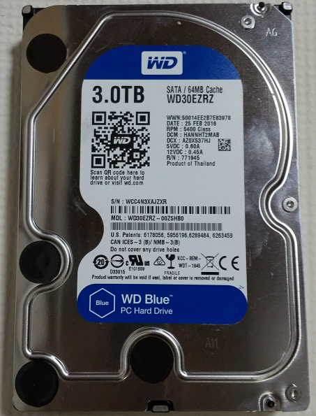 3.5インチSATA 内蔵HDD ハードディスク Western Digital[WD30EZRZ] 3TB 中古品