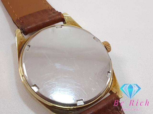  Omega OMEGAjune-b мужские наручные часы Date 136041 Gold Brown SS кожа механический завод античный [ б/у ][ бесплатная доставка ] bt2931