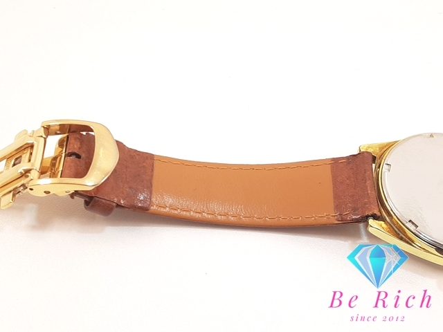  Omega OMEGAjune-b мужские наручные часы Date 136041 Gold Brown SS кожа механический завод античный [ б/у ][ бесплатная доставка ] bt2931