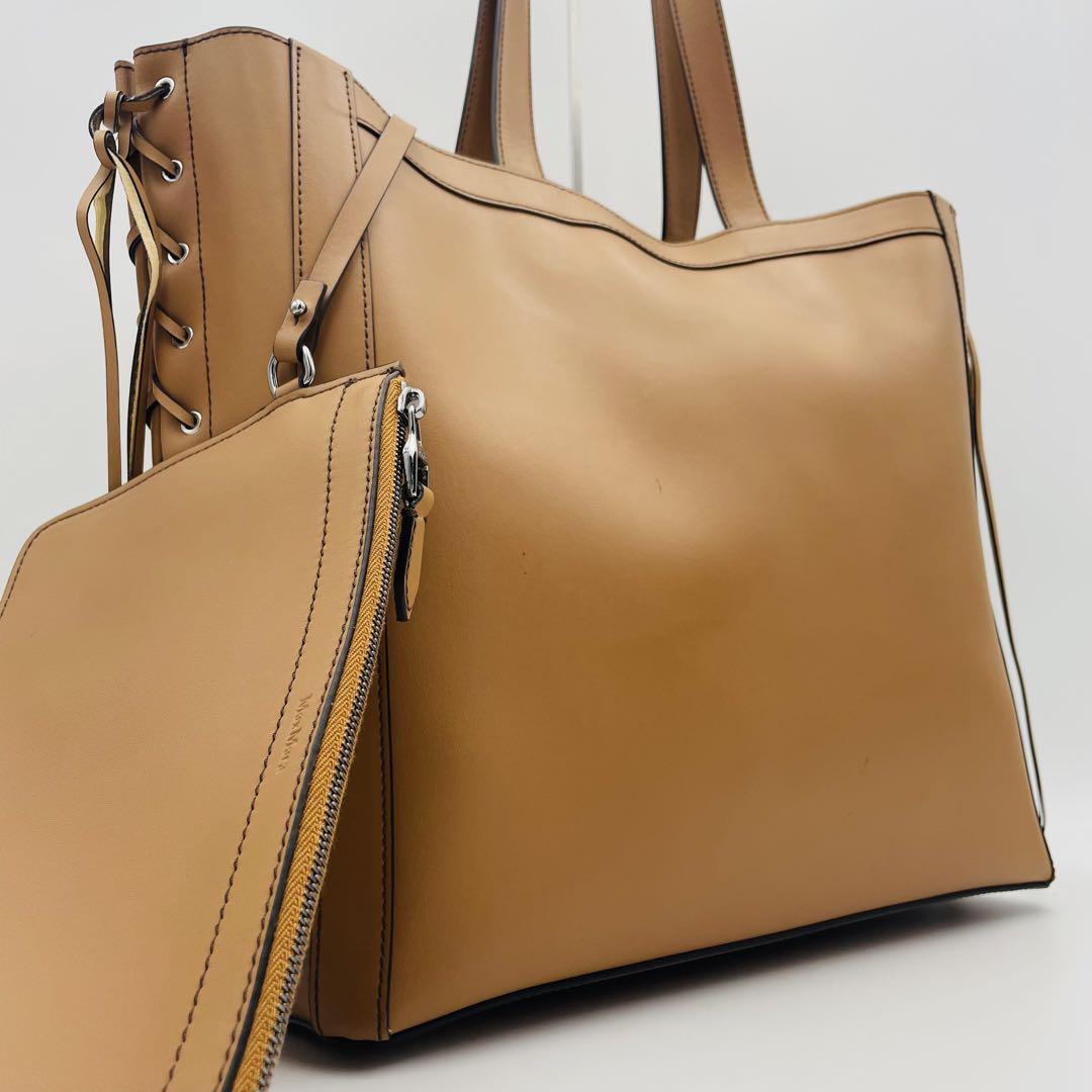 極美品 マックスマーラ Max Mara レザー バッグ ショルダー付き 極美品 マックスマーラ Max Mara レザー バッグ ショルダー付き