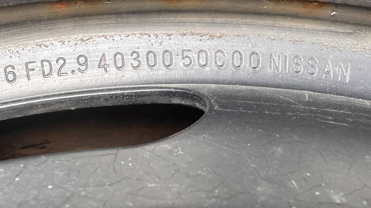10W1200 40300-50C00 ラシーン 日産純正 6JJ +45 PCD100 & BluEarth ES32 リング付 2022年30週 バリ山 ４本セット_画像2