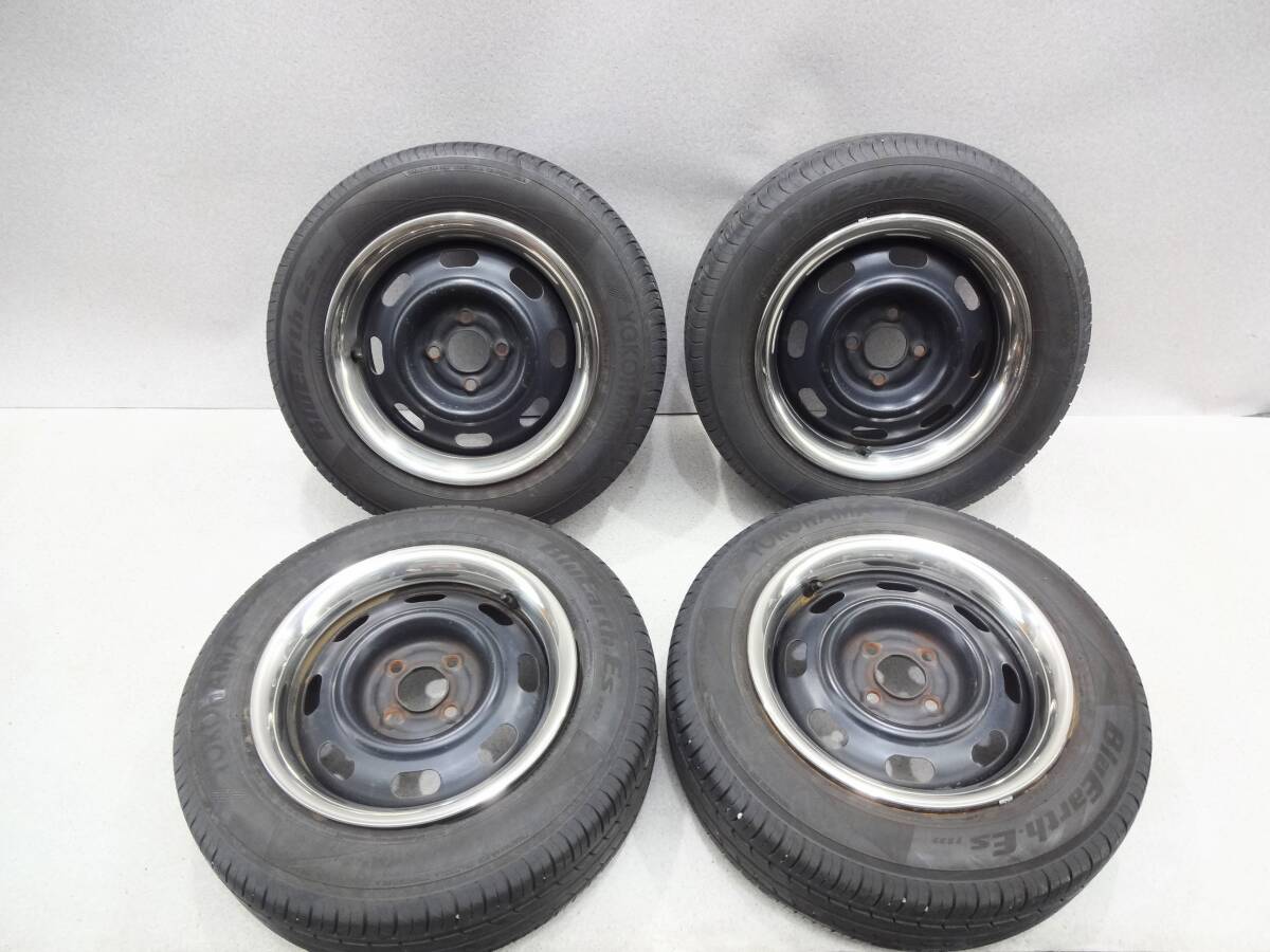 10W1200 40300-50C00 ラシーン 日産純正 6JJ +45 PCD100 & BluEarth ES32 リング付 2022年30週 バリ山 ４本セット_画像1