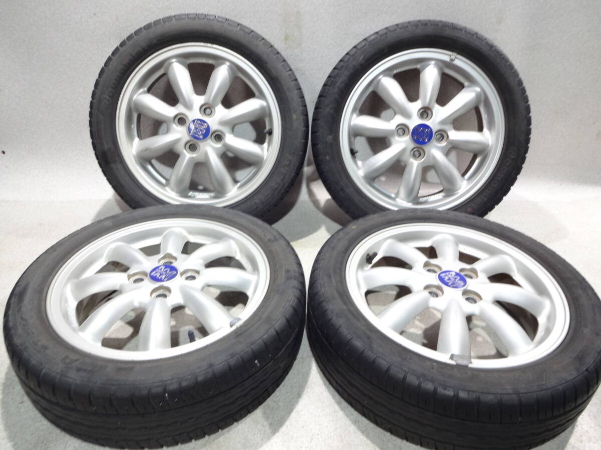 16W1277 MINI LITE ミニライト 4.5J +45 PCD100 & economist 165/55/15 バリ山 2023年19週 ４本セット