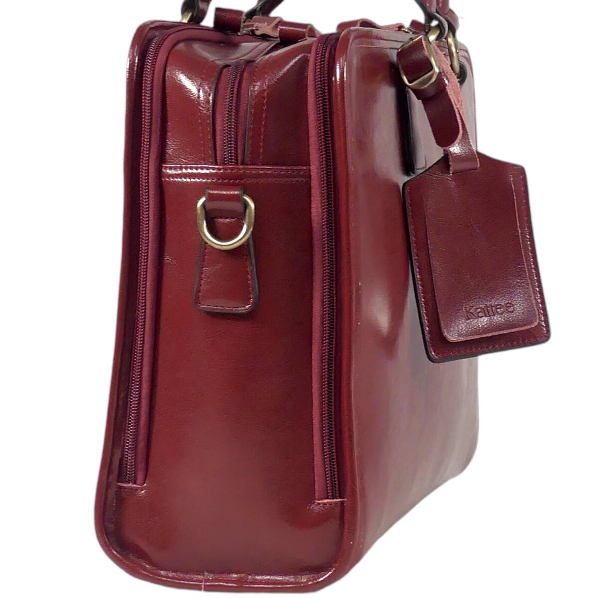 即決 Kattee オールレザービジネスバッグ カティー メンズ 赤