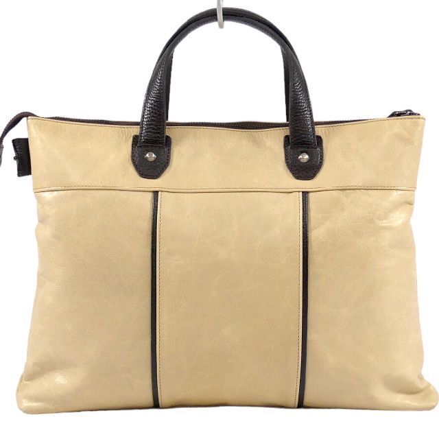 即決★SAMANTHA KINGZ★オールレザービジネスバッグ サマンサキングズ メンズ ベージュ 本革 ブリーフケース 本皮 通勤 カバン 出張 かばん_画像3