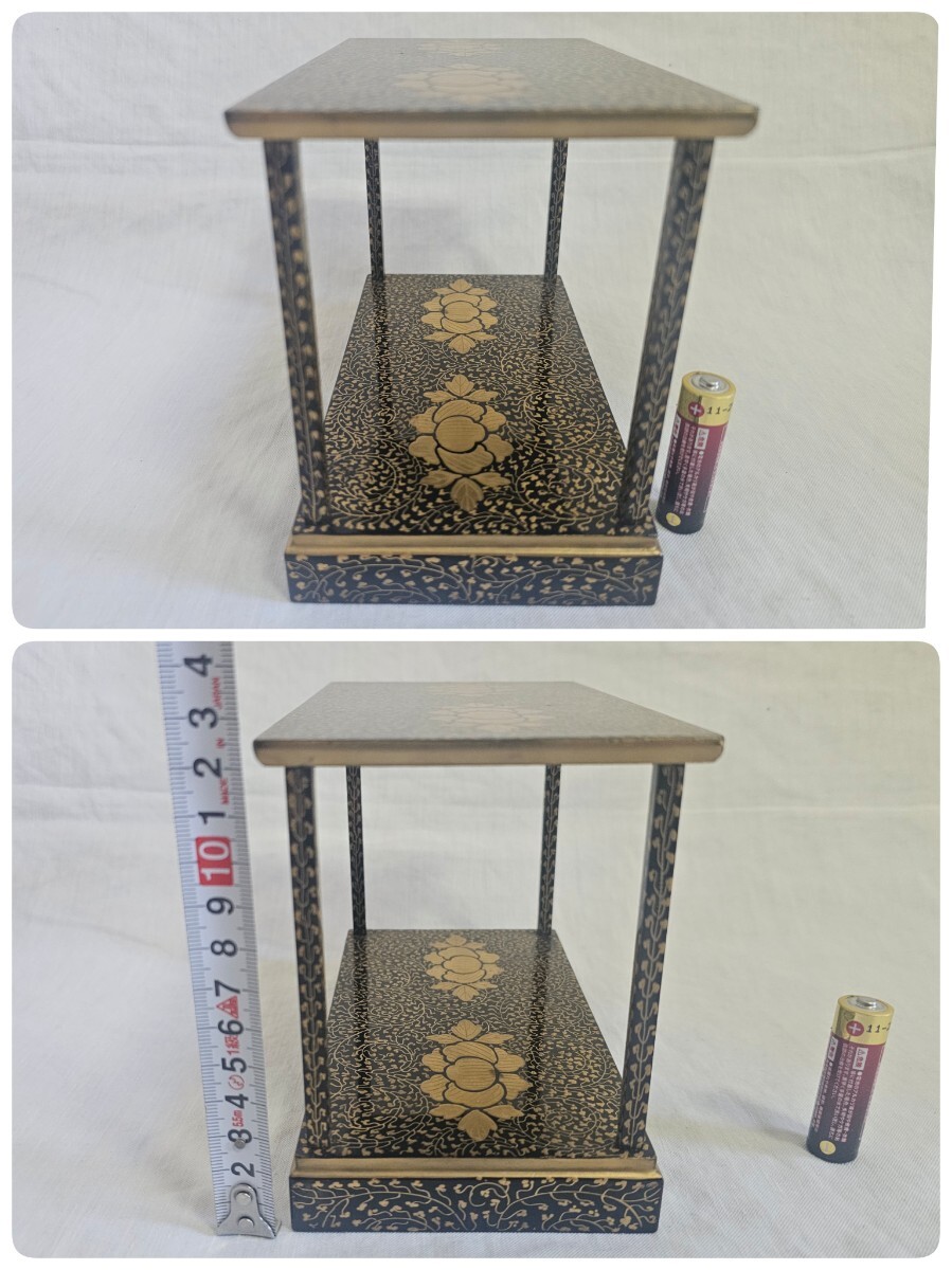 福井県旧家初荷 雛道具 大極上 本金別製 牡丹唐草 金蒔絵 台子 福井県旧家初荷 雛道具 大極上 本金別製 牡丹唐草 金蒔絵 台子