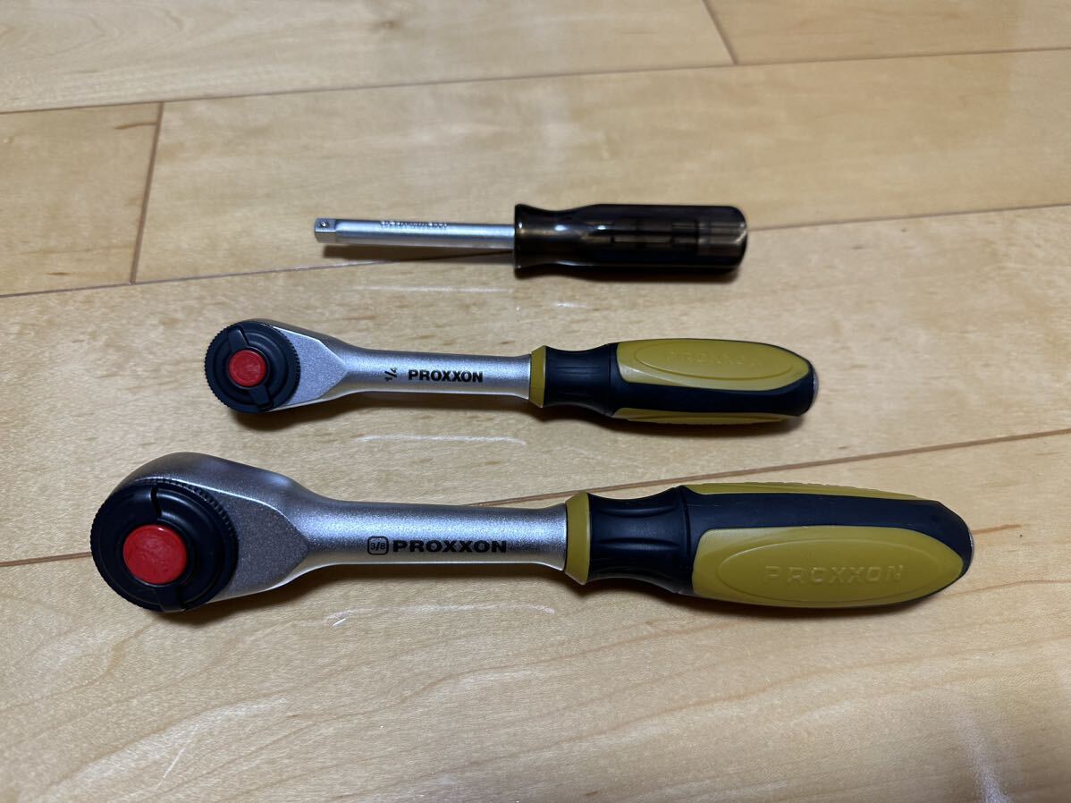 プロクソン(PROXXON) ロータリーラチェット 3/8 No.83083 9.5mm 1/4 No.83082 6.35mm 差し替え式ソケットドライバー 6.35mm
